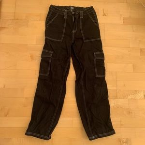 BDG contrast stitch black cargo pants, 28